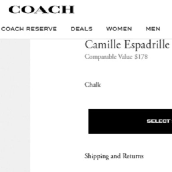 $128 *NEW* COACH Chalk Espadrille - Picture 2 of 15